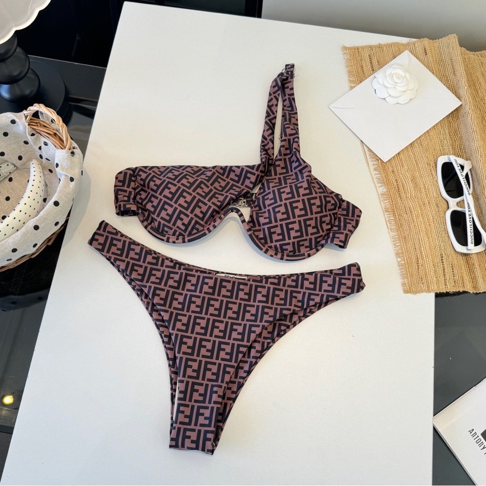 Fendi One-Shoulder Bikini